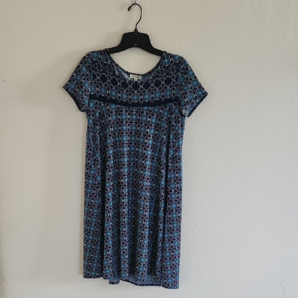 Max Studio Patterned Blue Dress